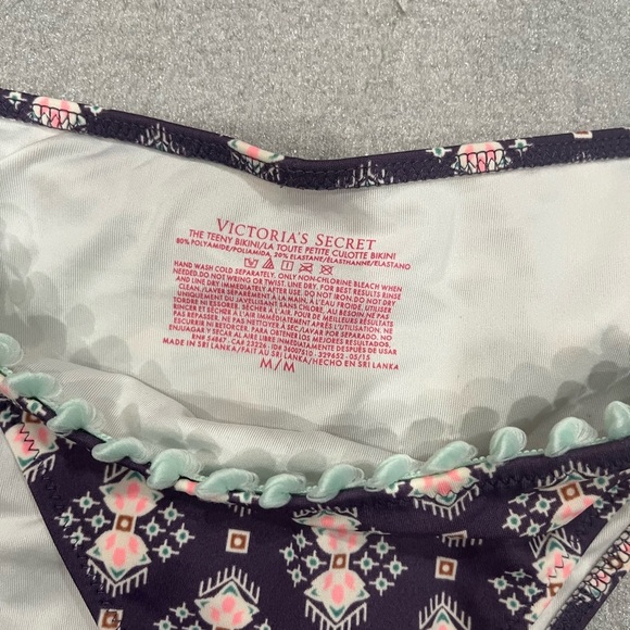 [Up:L/Bottom:M]Victoria Secret The Teeny Bikini Floral Patterned Set Tassels - Picture 4 of 6